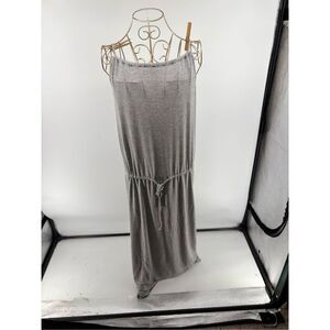 Victoria's Secret Women's Grey Sleeveless Drawstring Midi Dress Size L
